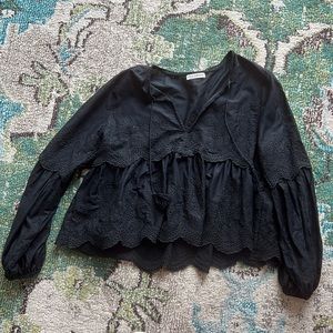 ULLA JOHNSON [never worn] EMBROIDERED/EYELET TOP / BLOUSE
